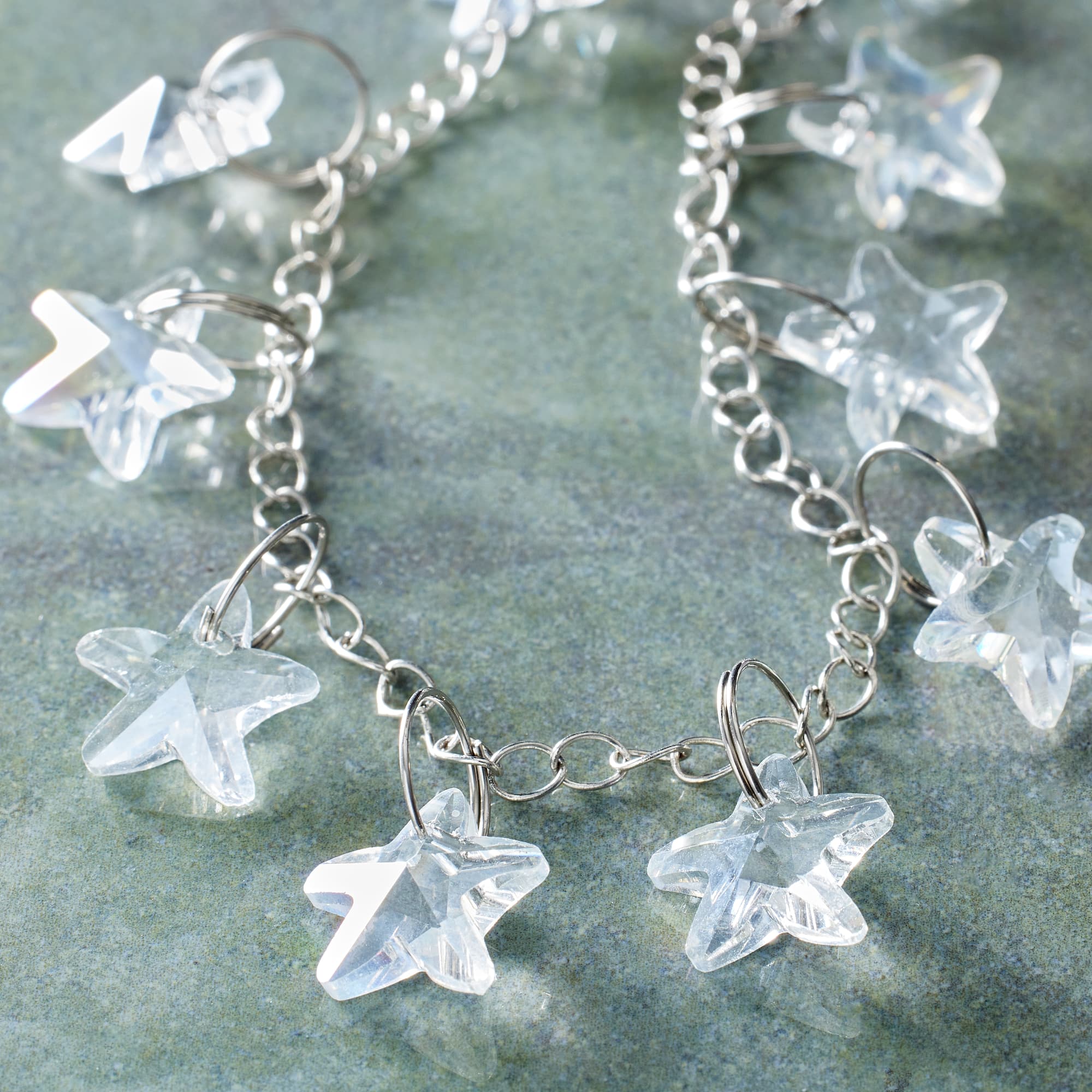 12 Pack: Crystal Glass Starfish Bead Chain, 14mm by Bead Landing™